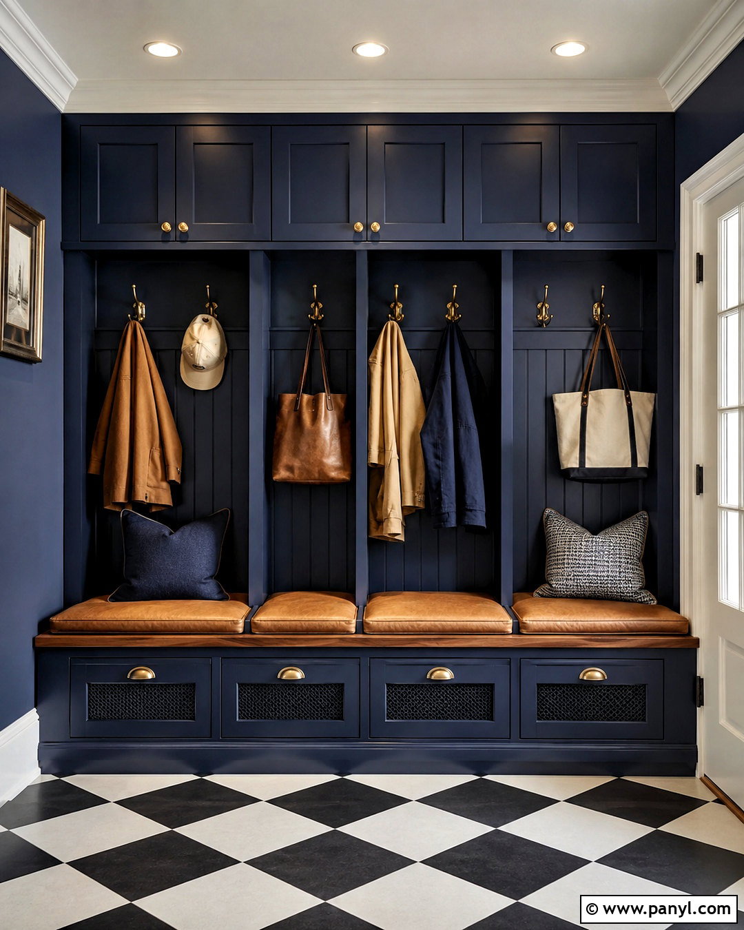 Navy Blue Mudroom Lockers - 20 moody mudroom ideas