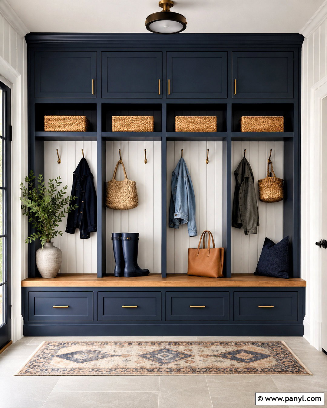 Navy Blue Mudroom With Storage - 20 navy blue interior design ideas