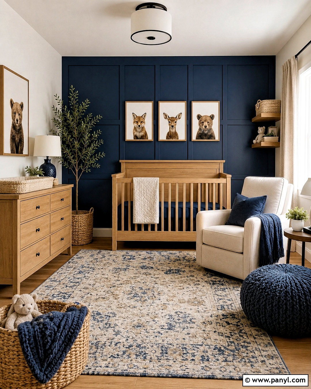 Navy Blue Nursery With Soft Neutrals - 20 navy blue interior design ideas