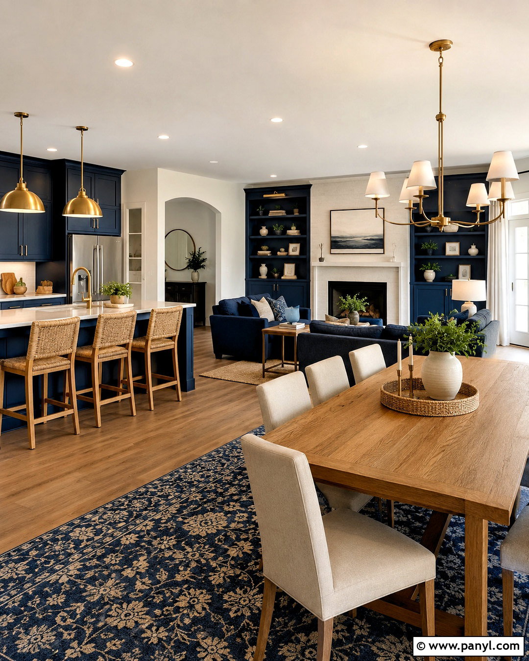 Navy Blue Open-Concept Interior - 20 navy blue interior design ideas