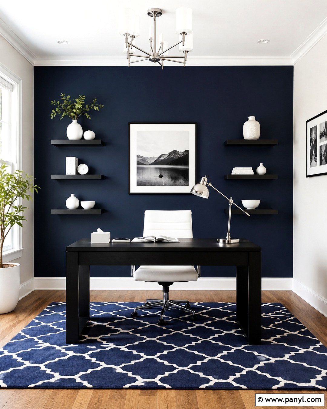 Navy Blue Paint With Black And White - 20 Paint Colors That Go With Black And White Ideas