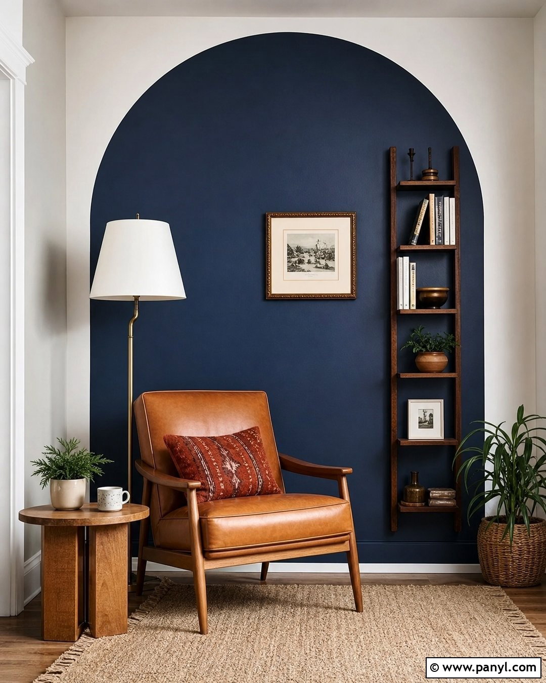 Navy Blue Painted Arch Accent Wall - 25 Accent Wall Navy Blue Ideas