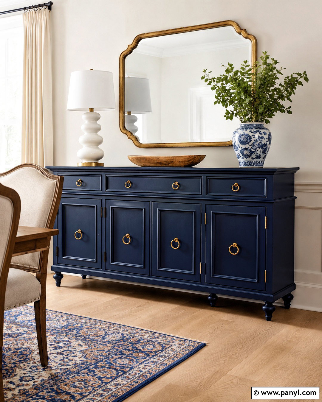 Navy Blue Painted Buffet - 20 painted buffet ideas