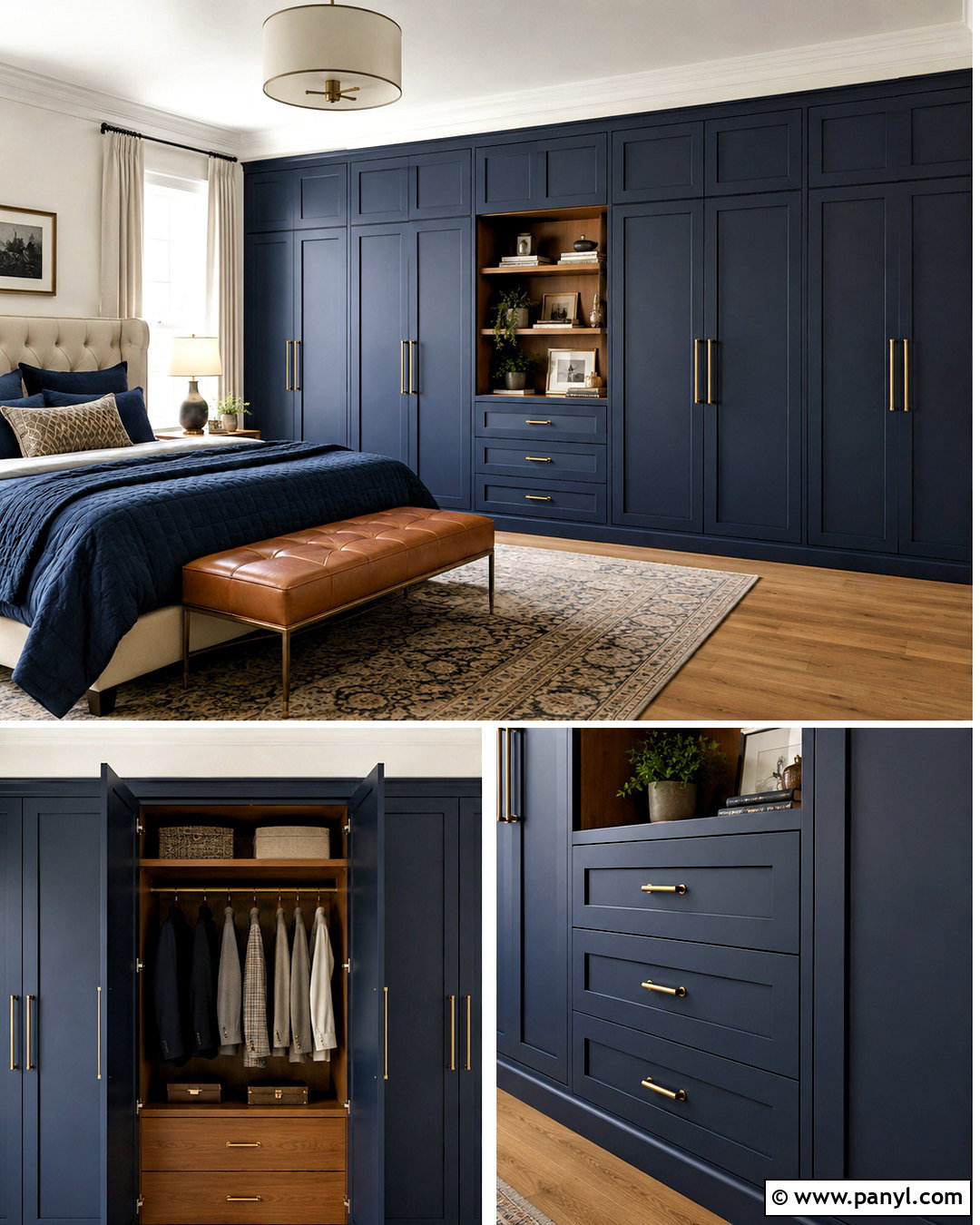Navy Blue Painted Built In Wardrobes - 20 painted built in wardrobes