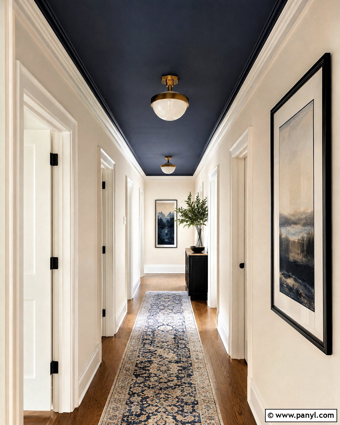Navy Blue Painted Hallway Ceiling - 20 painted ceiling hallway ideas