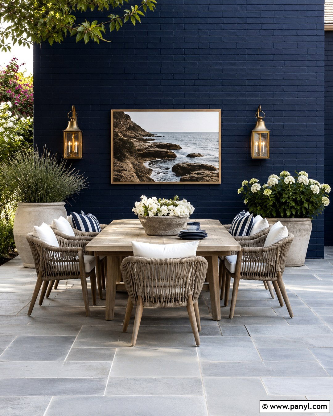Navy Blue Patio Wall - 20 Patio Wall Color Ideas