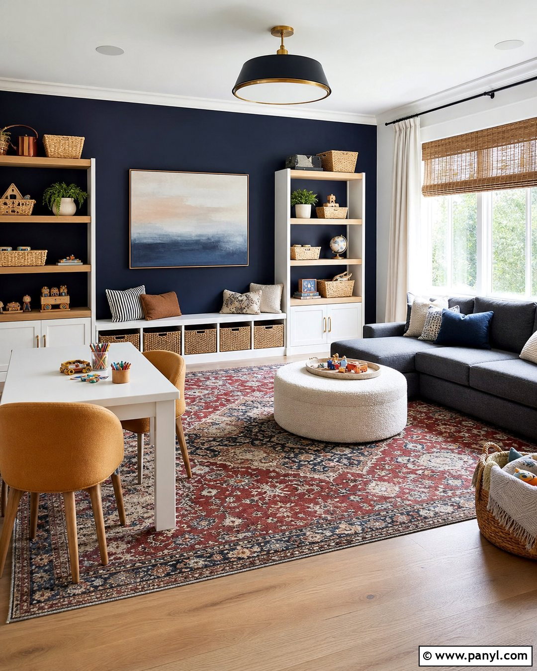 Navy Blue Playroom Accent Wall - 35 playroom wall colors