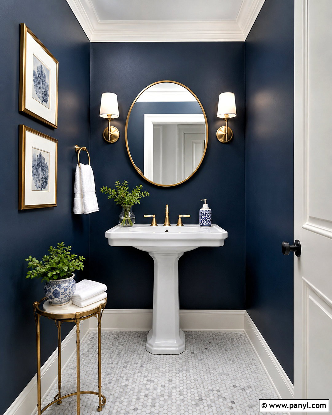 Navy Blue Powder Room Walls - 40 navy blue walls