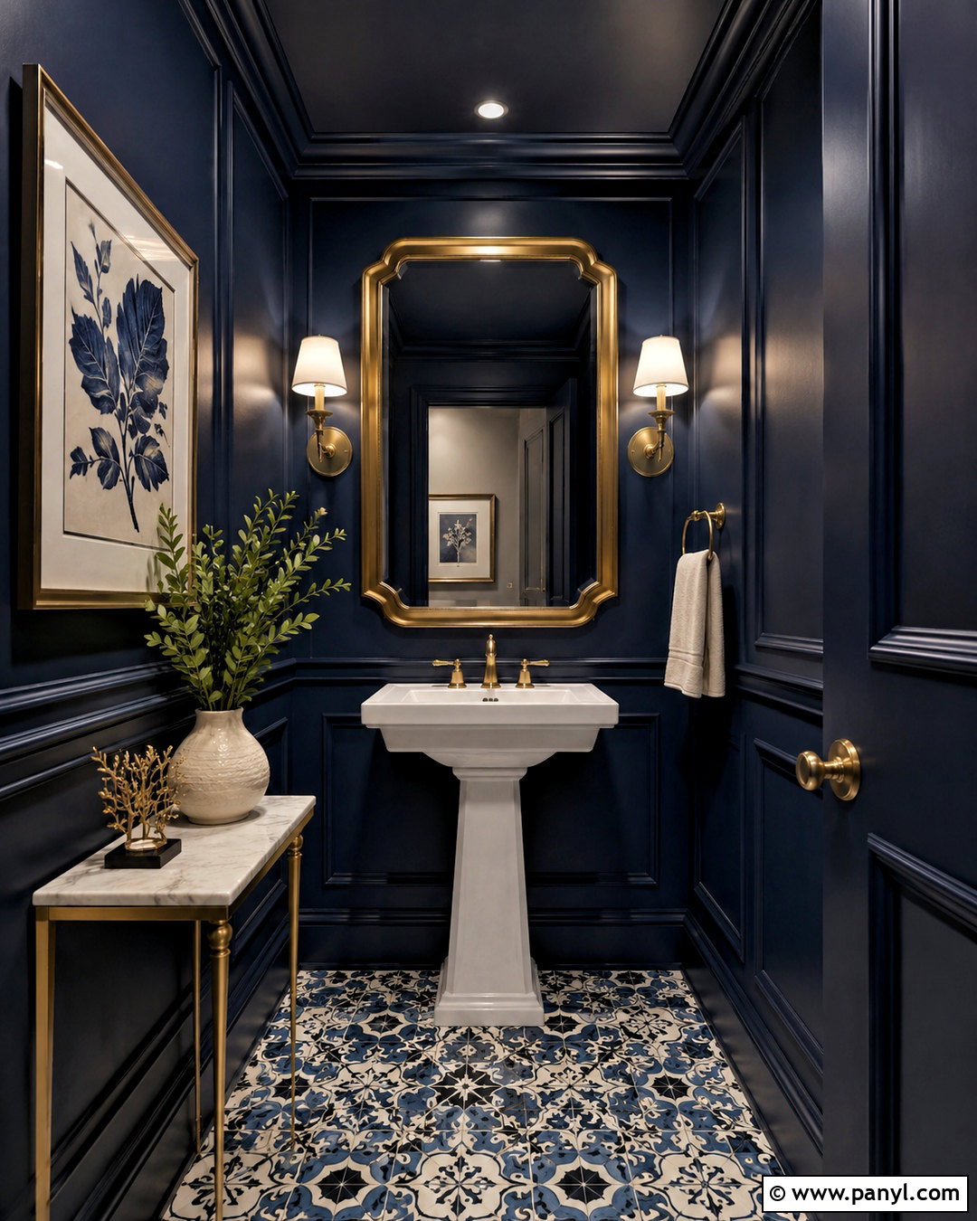 Navy Blue Powder Room - 20 navy blue bathroom ideas
