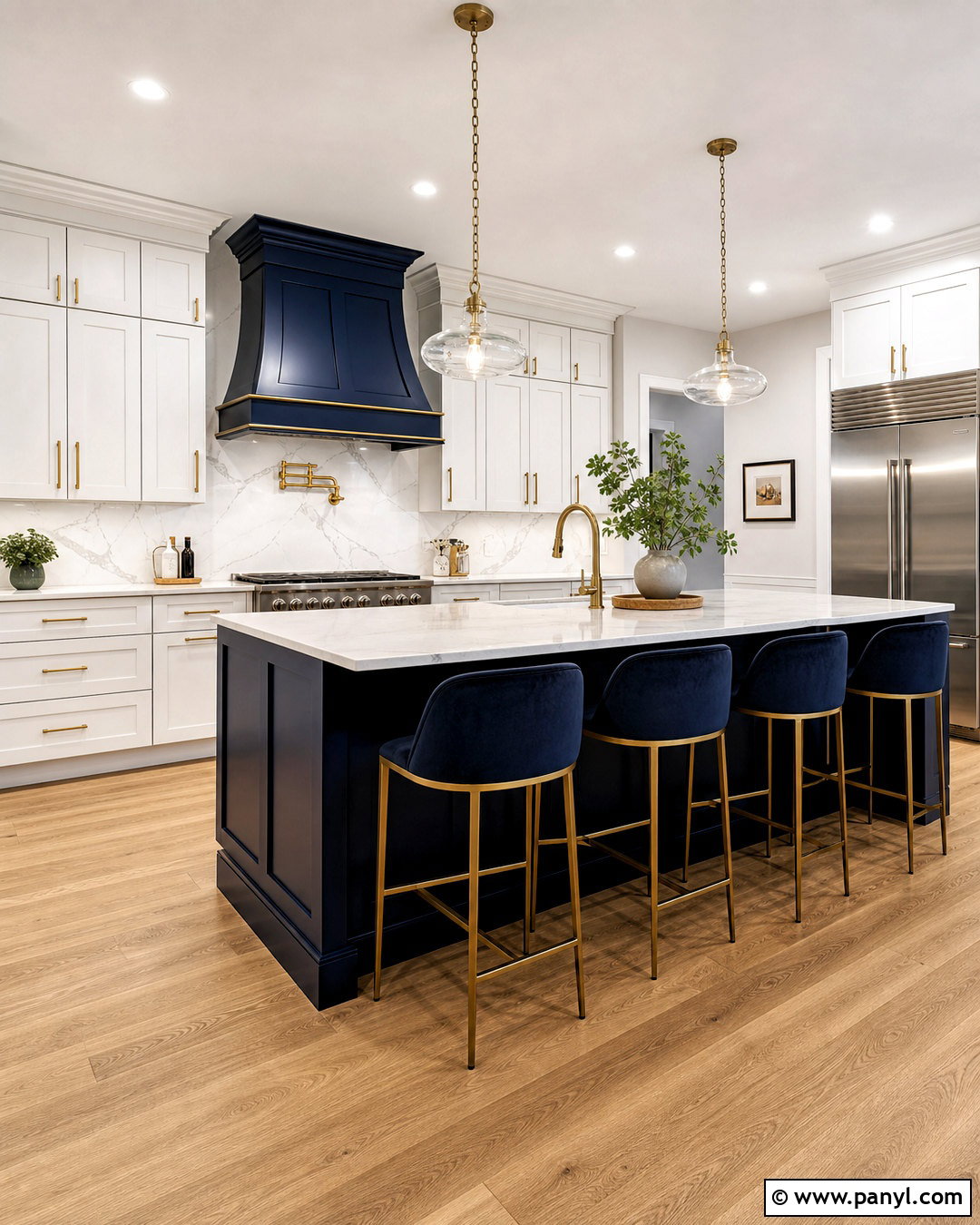 Navy Blue Range Hood With White Cabinets - 20 navy blue and white kitchen ideas