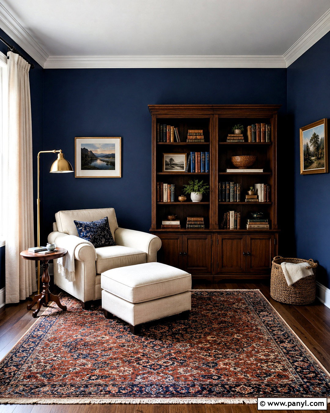 Navy Blue Reading Room Walls - 40 navy blue walls
