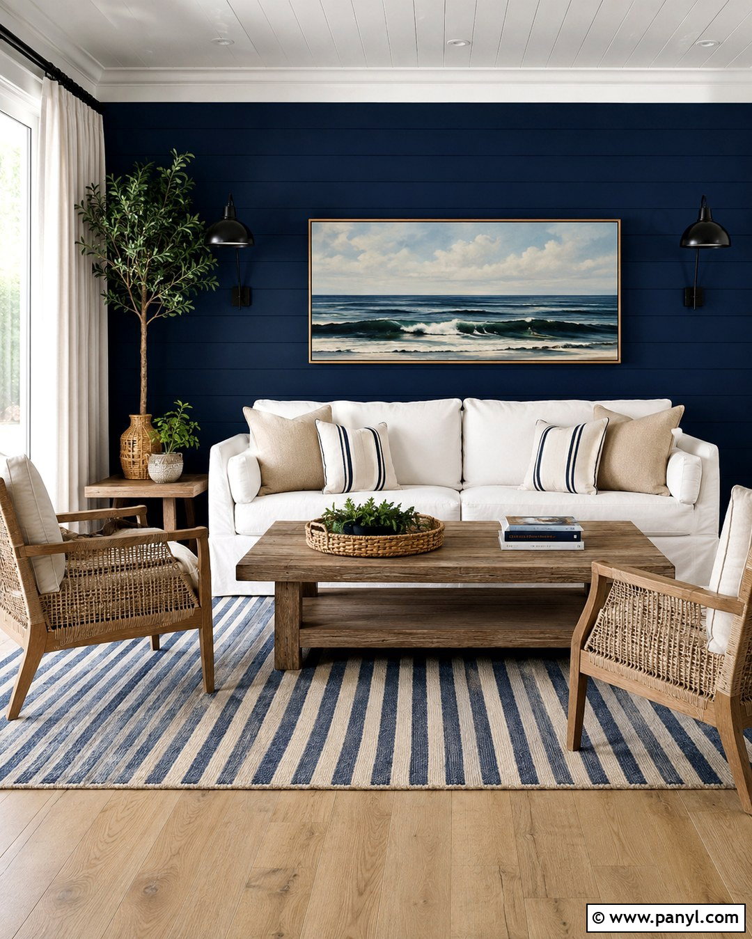 Navy Blue Shiplap Wall - 20 Navy Blue Statement Wall Ideas