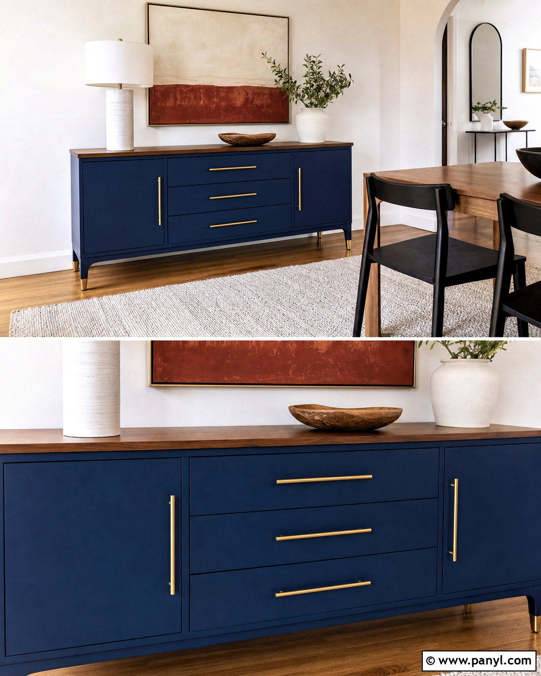 Navy Blue Sideboard - 20 sideboard makeover ideas