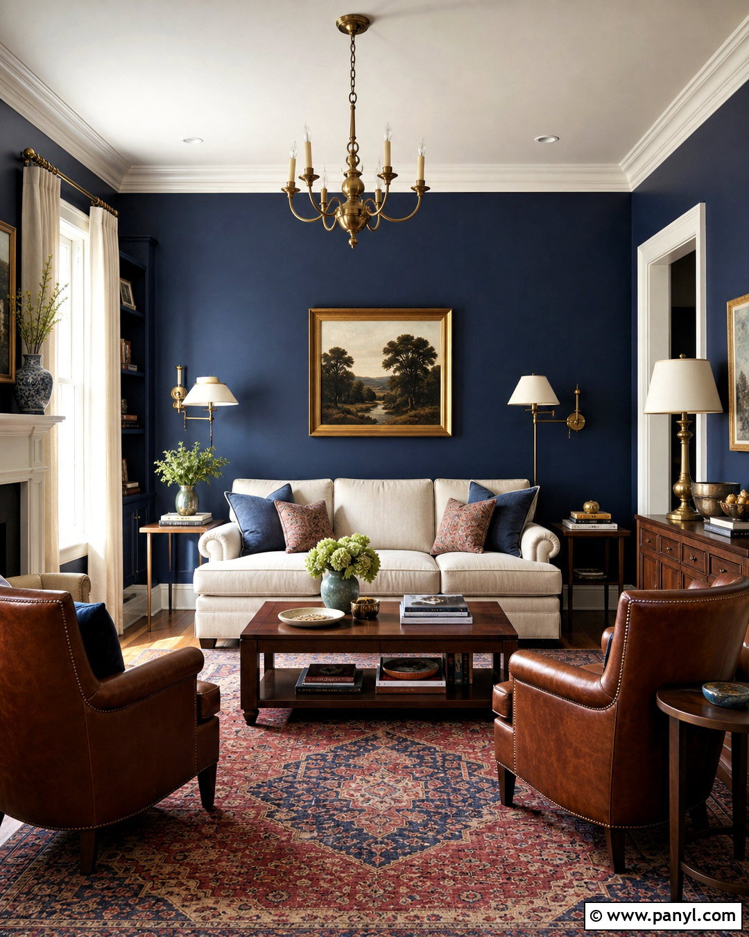 Navy Blue Sitting Room - 20 sitting room colour ideas