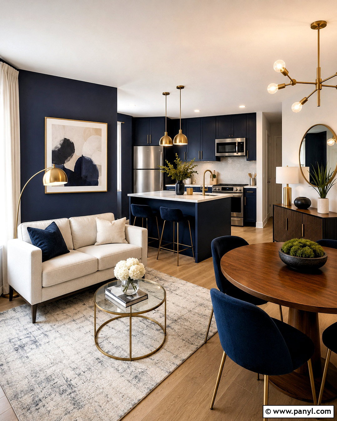 Navy Blue Small Apartment Interior - 20 navy blue interior design ideas