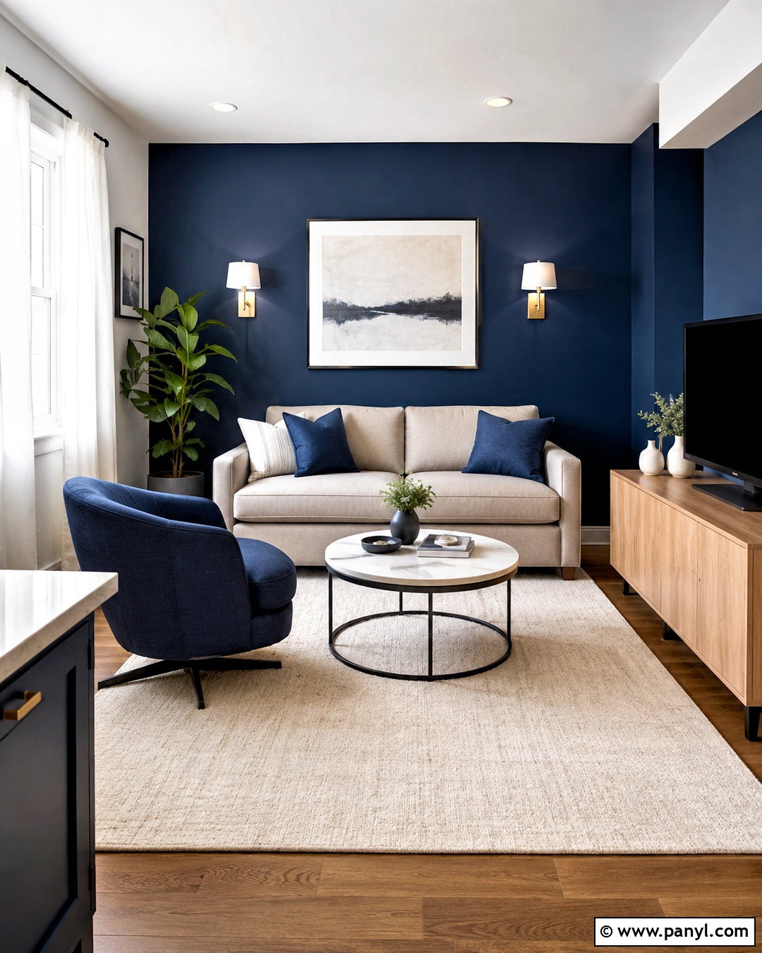 Navy Blue Small Apartment Living Room - 20 navy blue interior ideas
