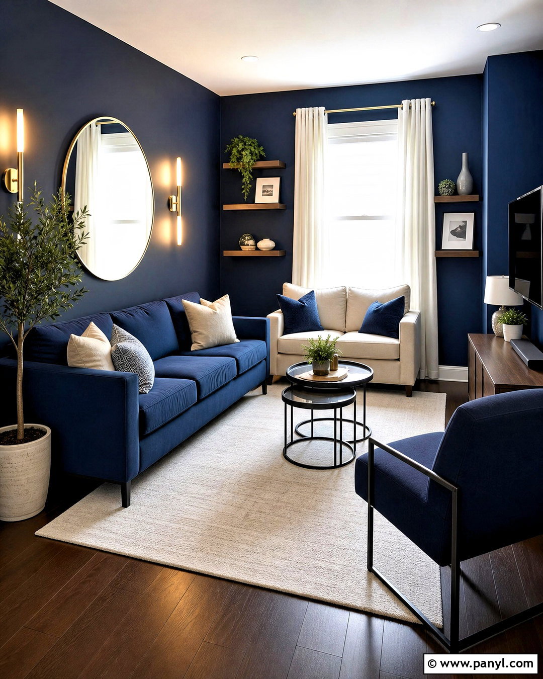 Navy Blue Small Living Room - 20 navy blue living room decor ideas