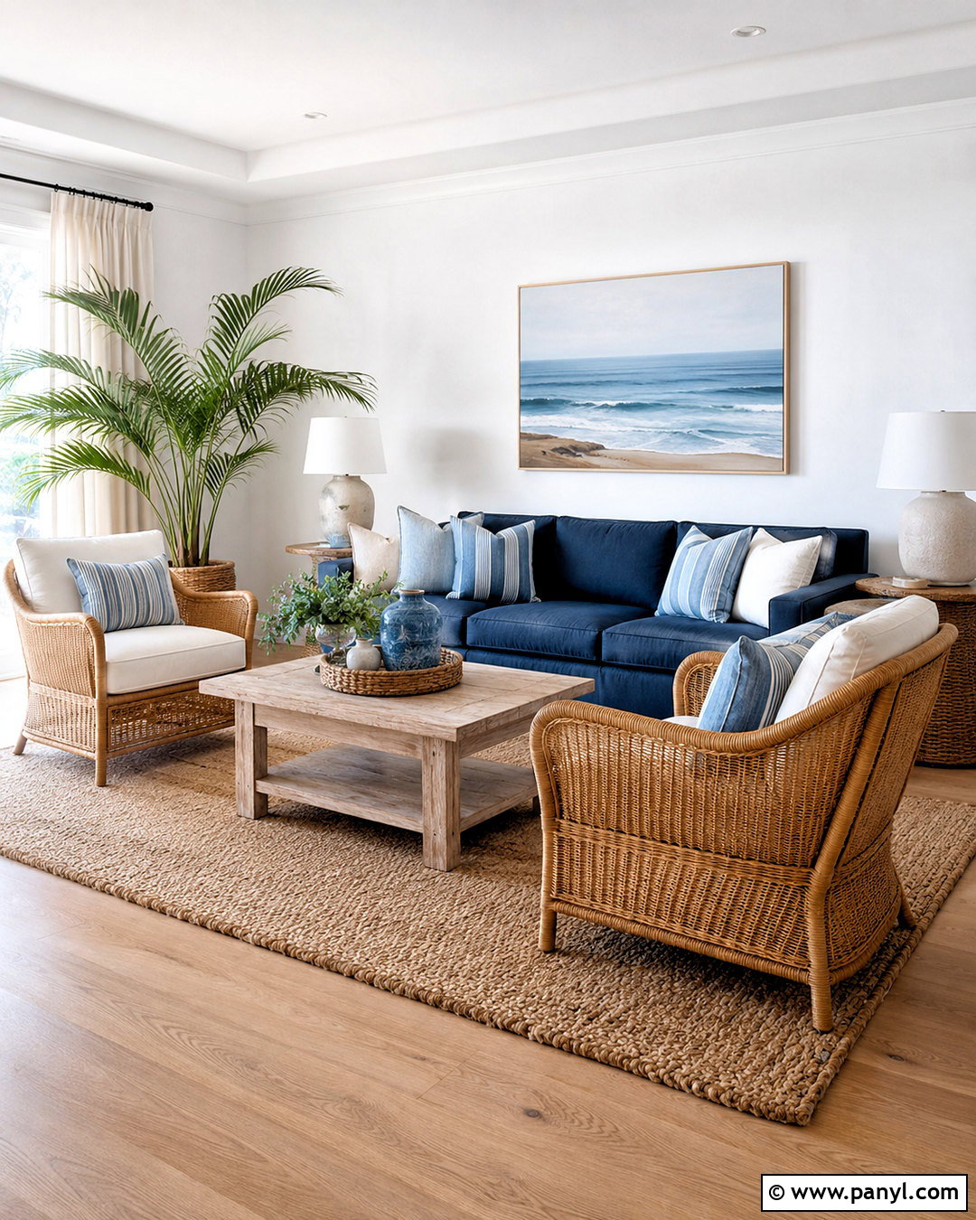 Navy Blue Sofa Coastal Living Room - 20 navy blue sofa living room ideas