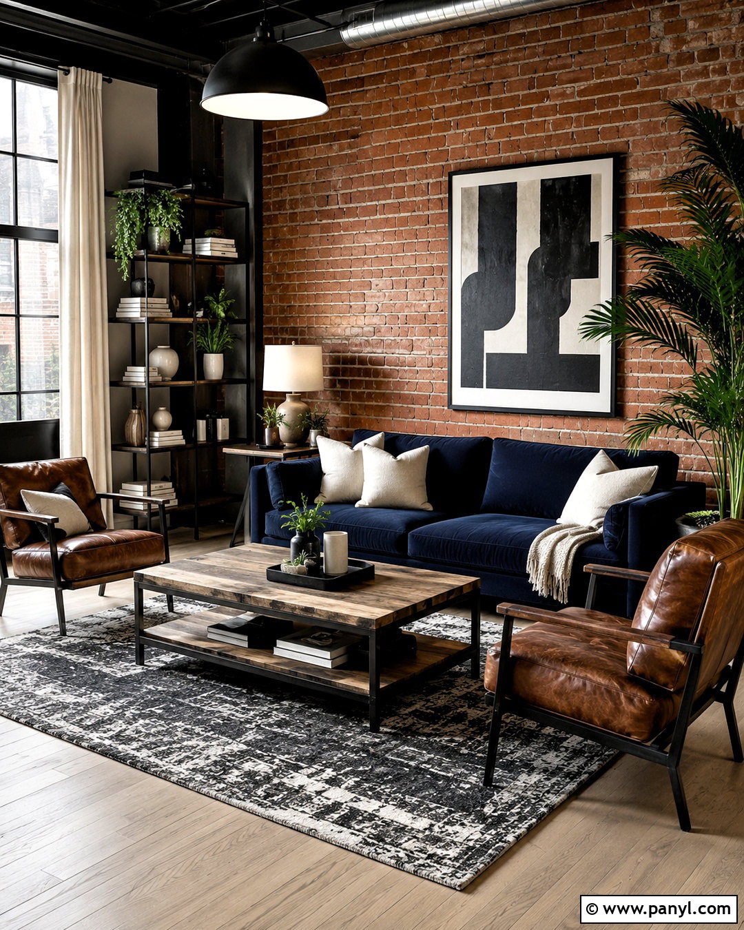 Navy Blue Sofa Industrial Living Room - 20 navy blue sofa living room ideas