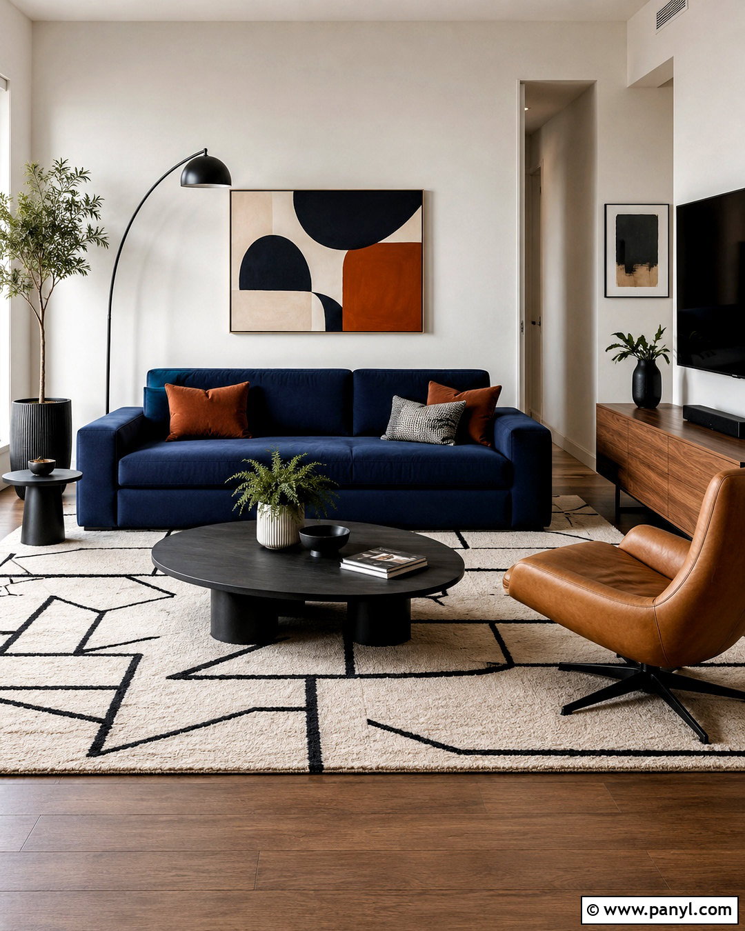 Navy Blue Sofa Modern Living Room - 20 navy blue sofa living room ideas