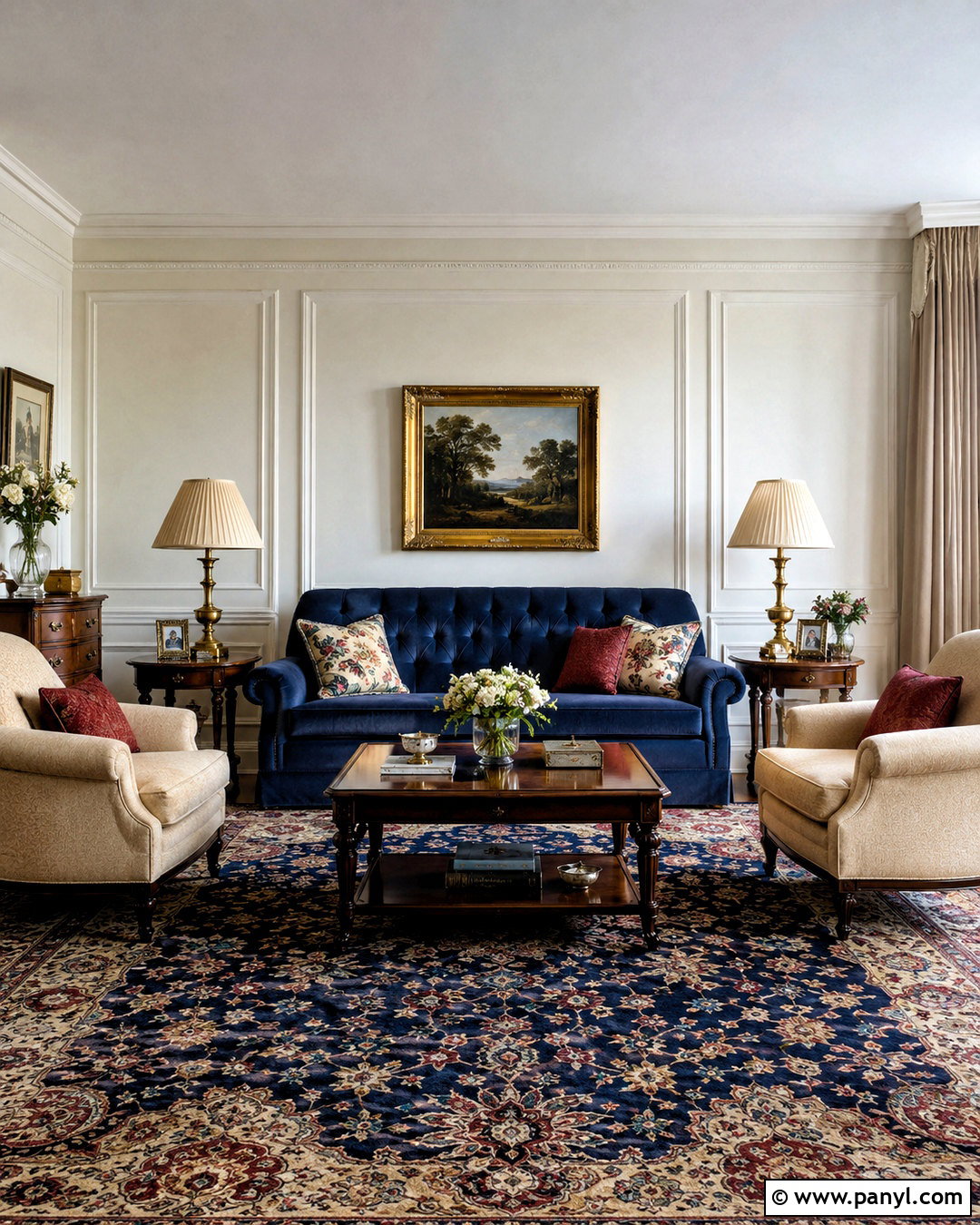 Navy Blue Sofa Traditional Living Room - 20 navy blue sofa living room ideas