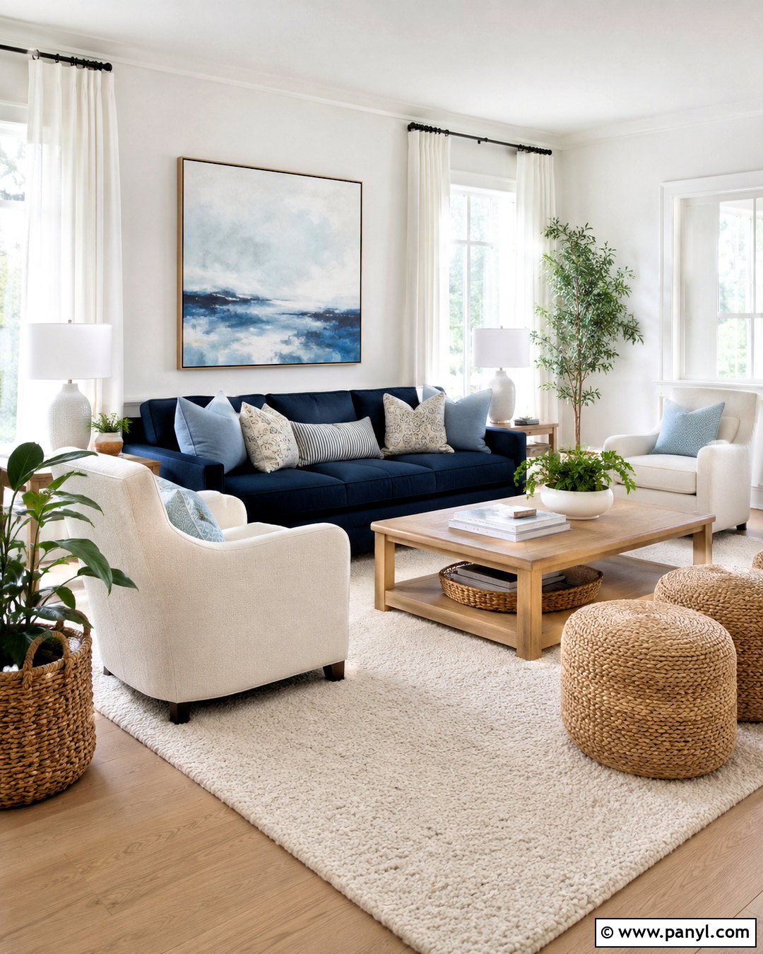 Navy Blue Sofa With White Walls - 20 navy blue sofa living room ideas