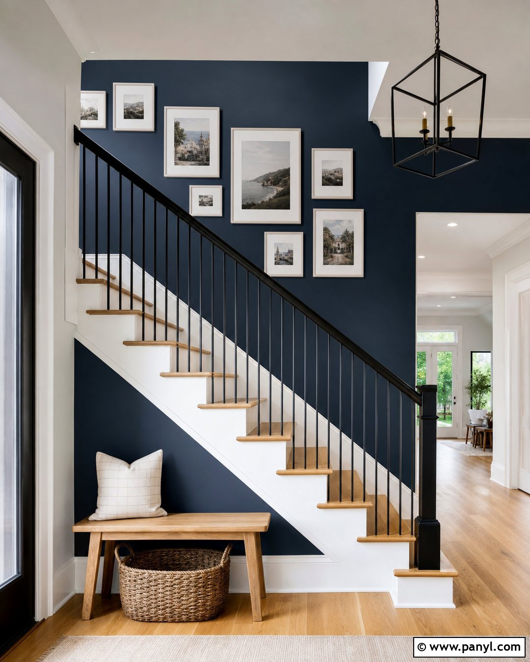 Navy Blue Staircase Accent Wall - 25 Accent Wall Navy Blue Ideas