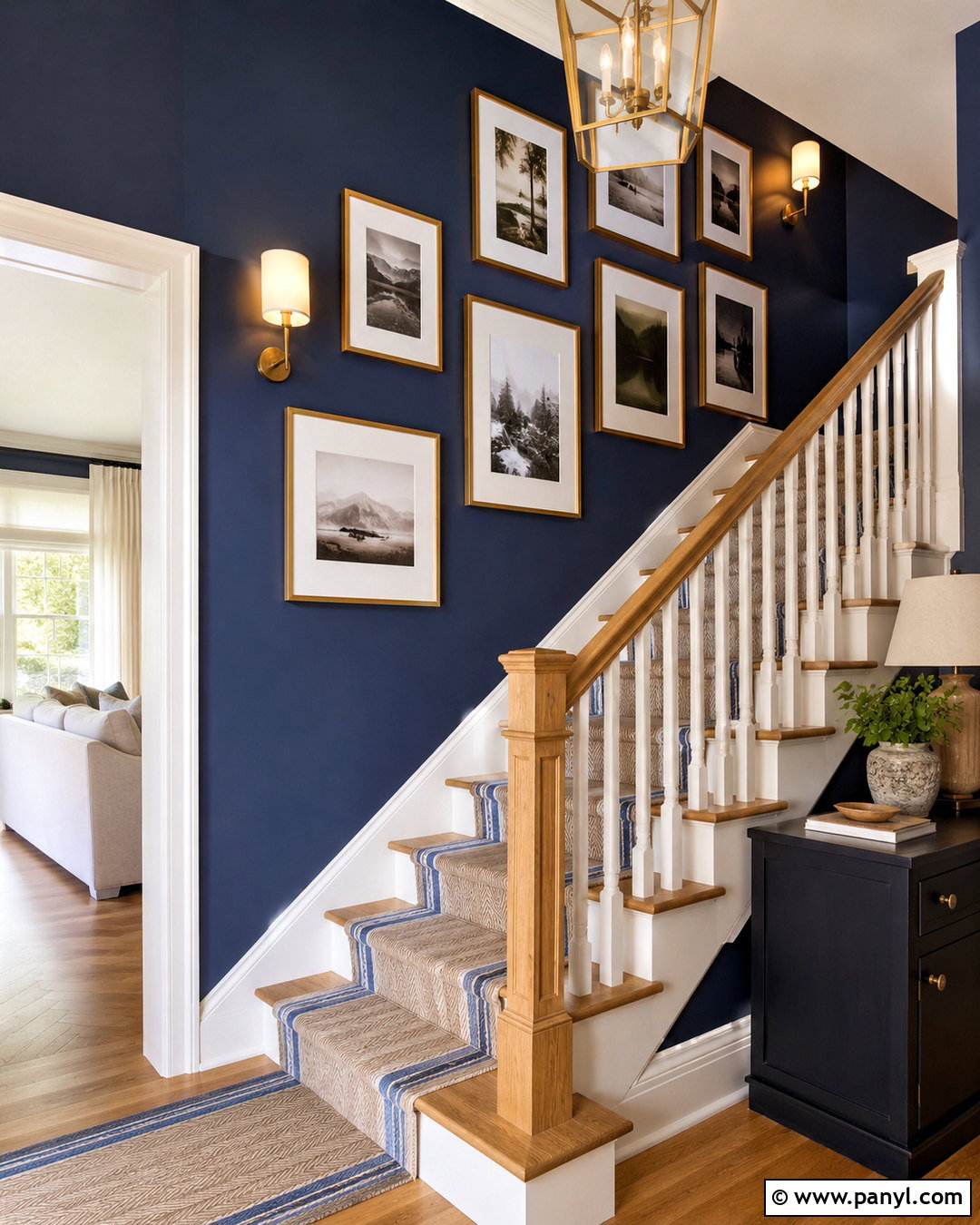 Navy Blue Staircase Walls - 40 navy blue walls