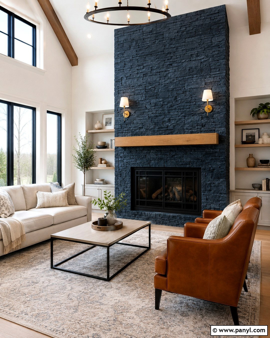 Navy Blue Stone Fireplace Accent Wall - 20 Stone Fireplace Accent Wall Paint Colors