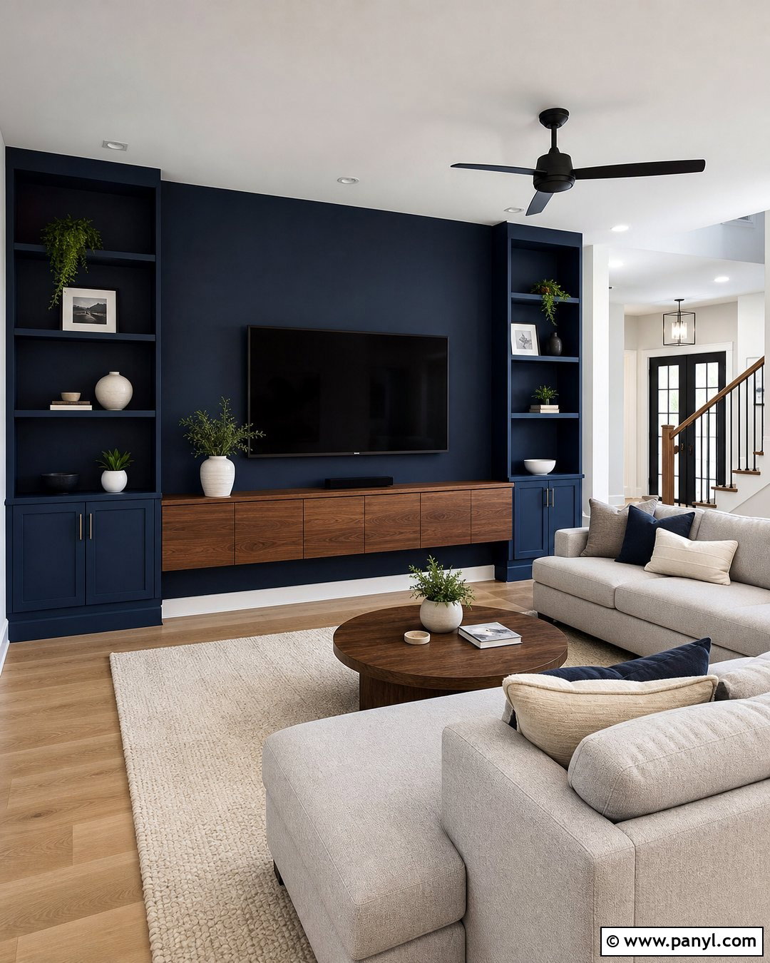 Navy Blue TV Accent Wall - 25 Accent Wall Navy Blue Ideas
