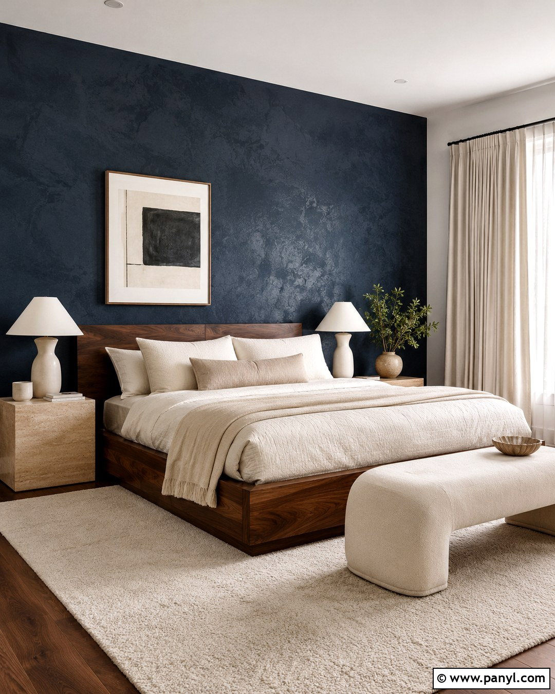 Navy Blue Textured Wall - 20 Navy Blue Statement Wall Ideas