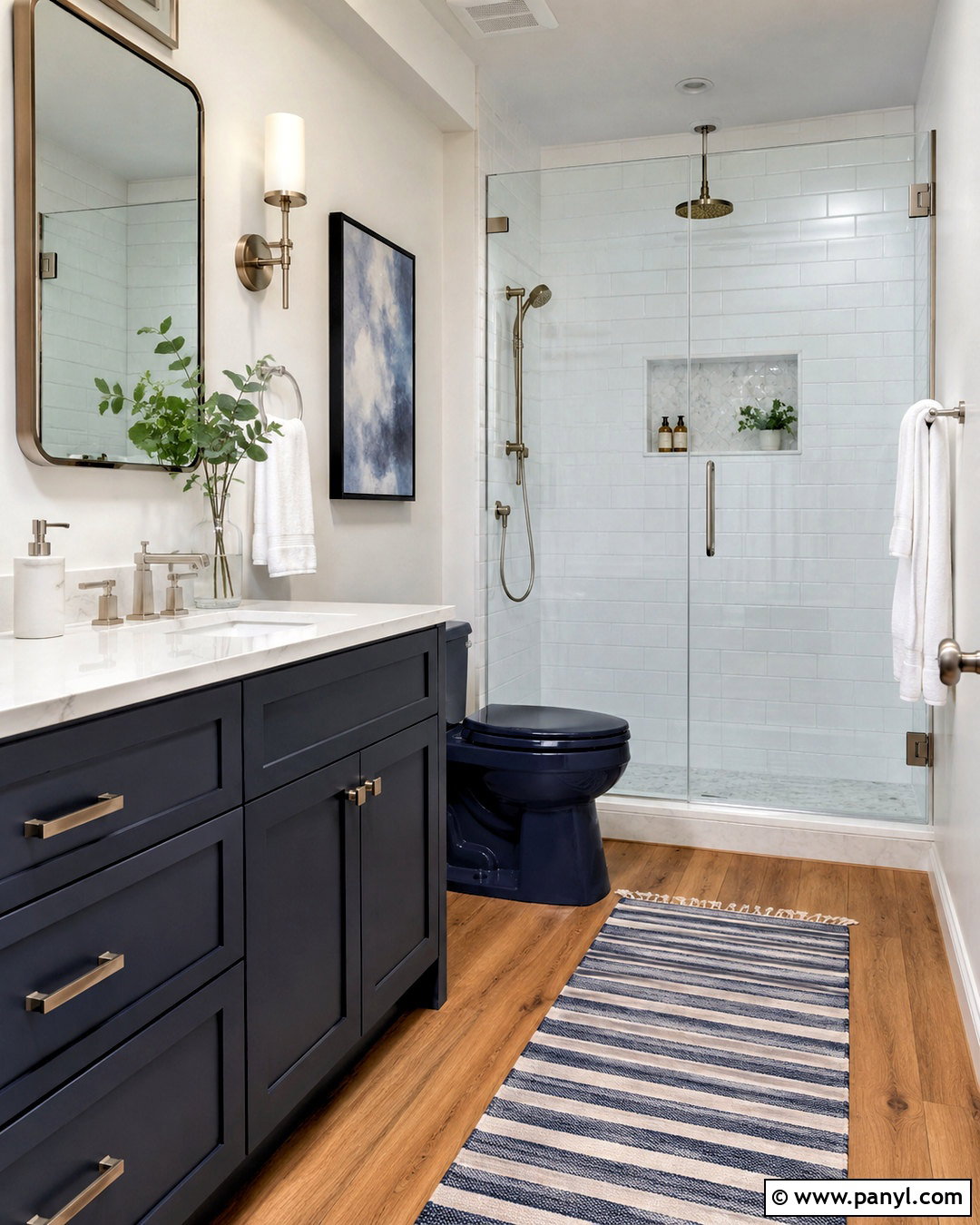 Navy Blue Toilet Bathroom - 35 Toilet Color Ideas