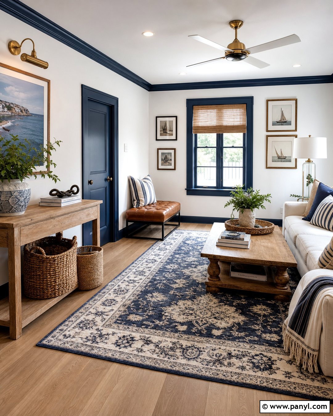 Navy Blue Trim - 25 Trim Color For White Walls