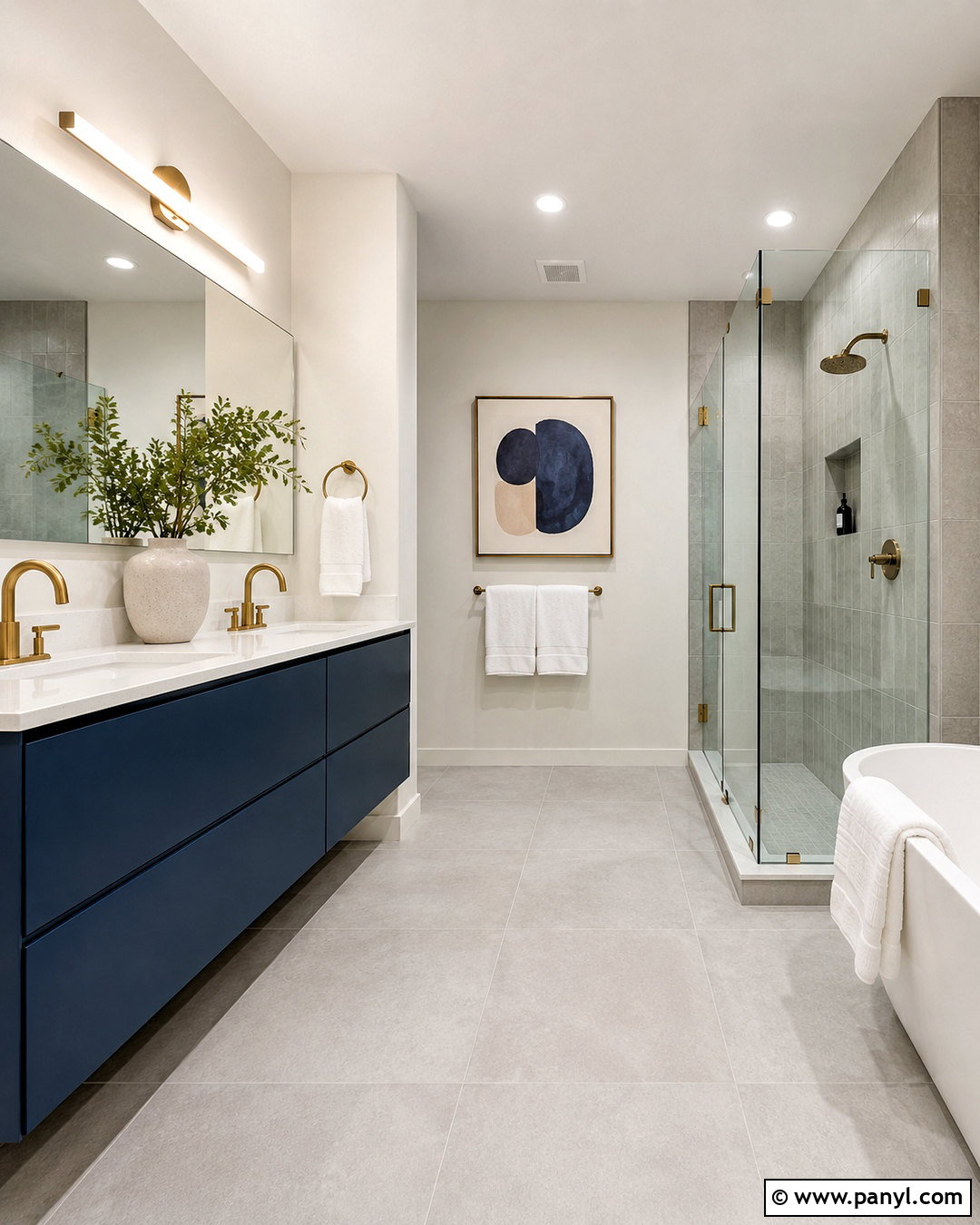 Navy Blue Vanity Bathroom - 20 modern blue bathroom ideas