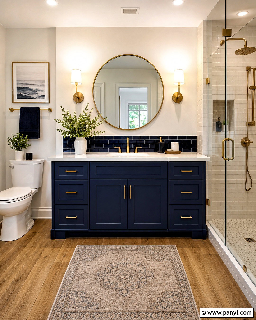 Navy Blue Vanity Bathroom - 20 moody blue bathroom ideas