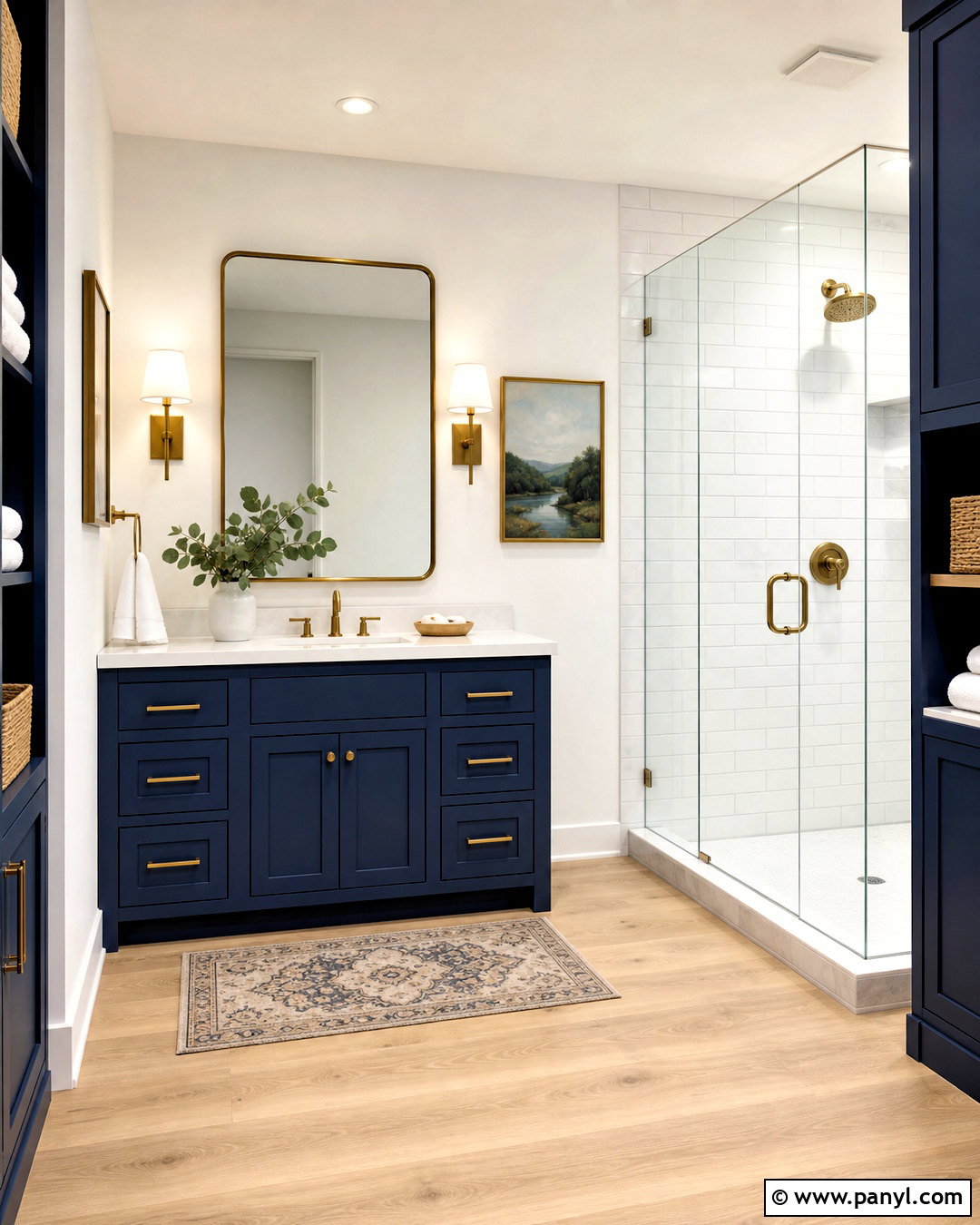 Navy Blue Vanity Bathroom - 20 white and blue bathroom ideas