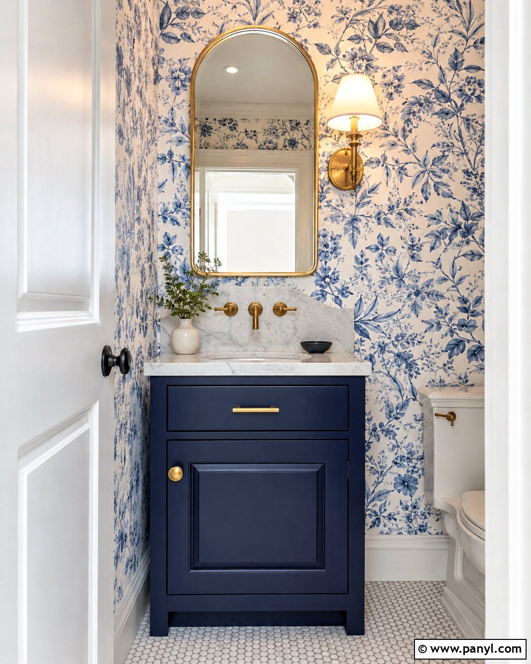 Navy Blue Vanity Powder Room - 20 blue vanity bathroom ideas