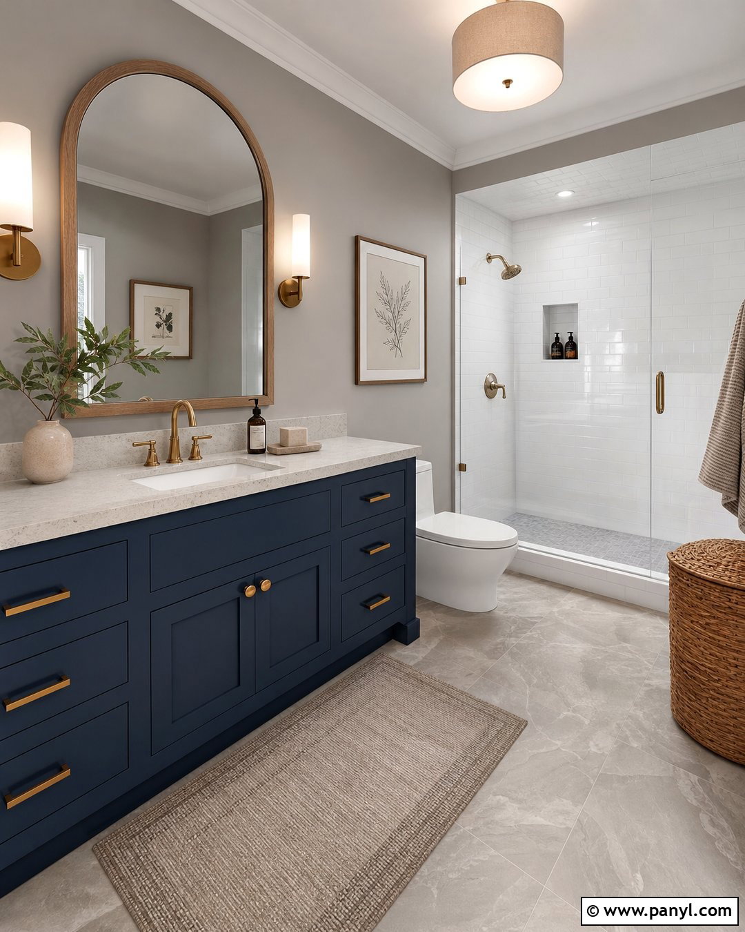 Navy Blue Vanity With Greige Walls - 20 Navy Blue Bathroom Vanity Gray Walls