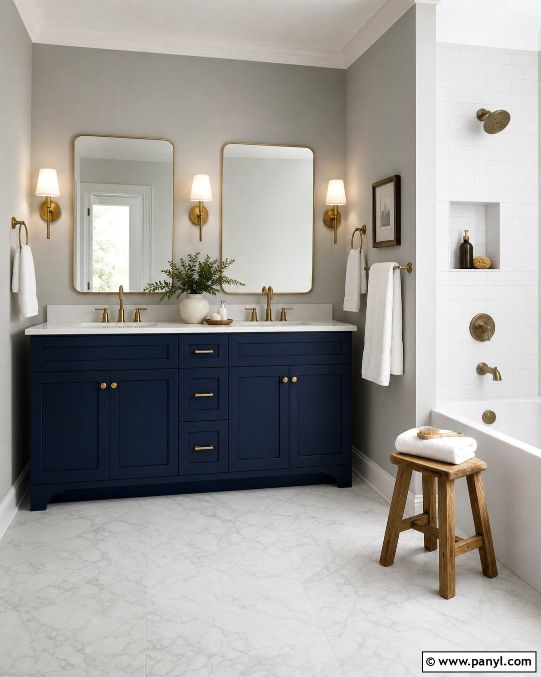 Navy Blue Vanity With Light Gray Walls - 20 Navy Blue Bathroom Vanity Gray Walls