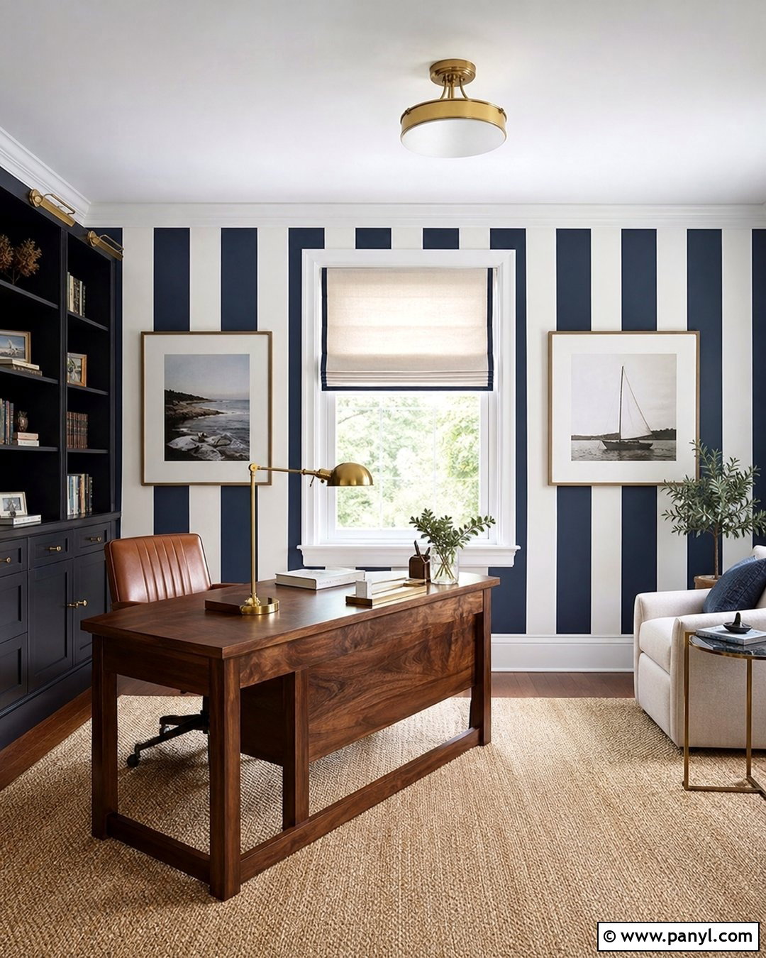 Navy Blue Wall Paint Stripes - 30 Wall Lines Paint Stripes