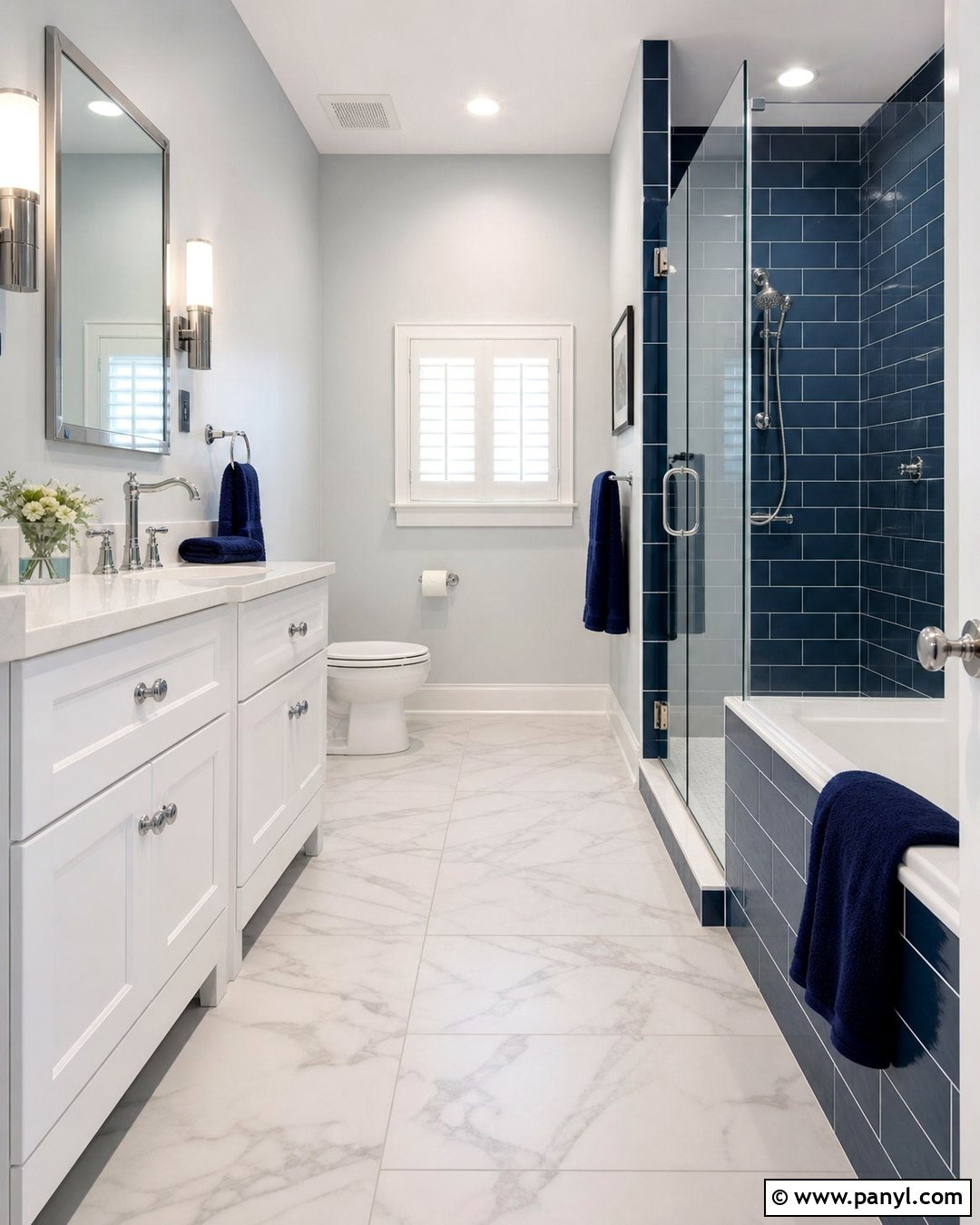 Navy Blue Wall Tiles With White Floor Tiles - 25 Wall And Floor Tiles Color Combination Ideas