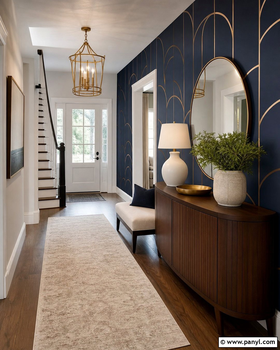 Navy Blue Wall With Gold Arch Lines - 20 Navy Blue Wall With Gold Lines