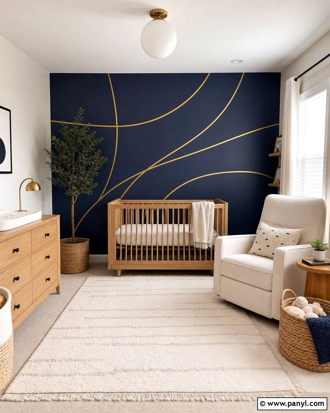 Navy Blue Wall With Gold Curved Lines - 20 Navy Blue Wall With Gold Lines