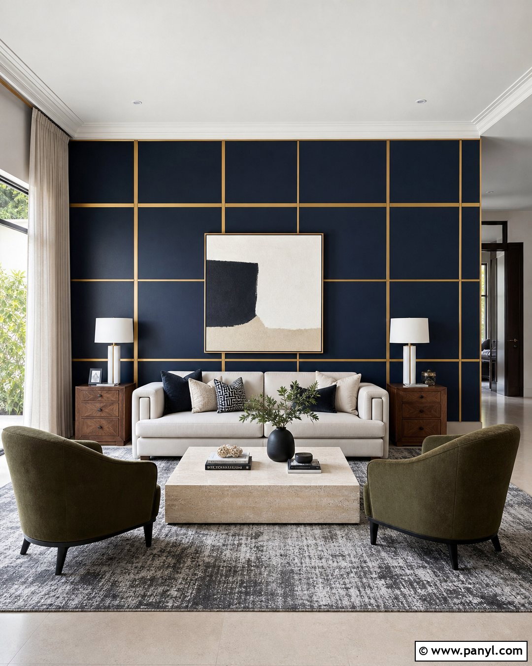 Navy Blue Wall With Gold Grid Lines - 20 Navy Blue Wall With Gold Lines