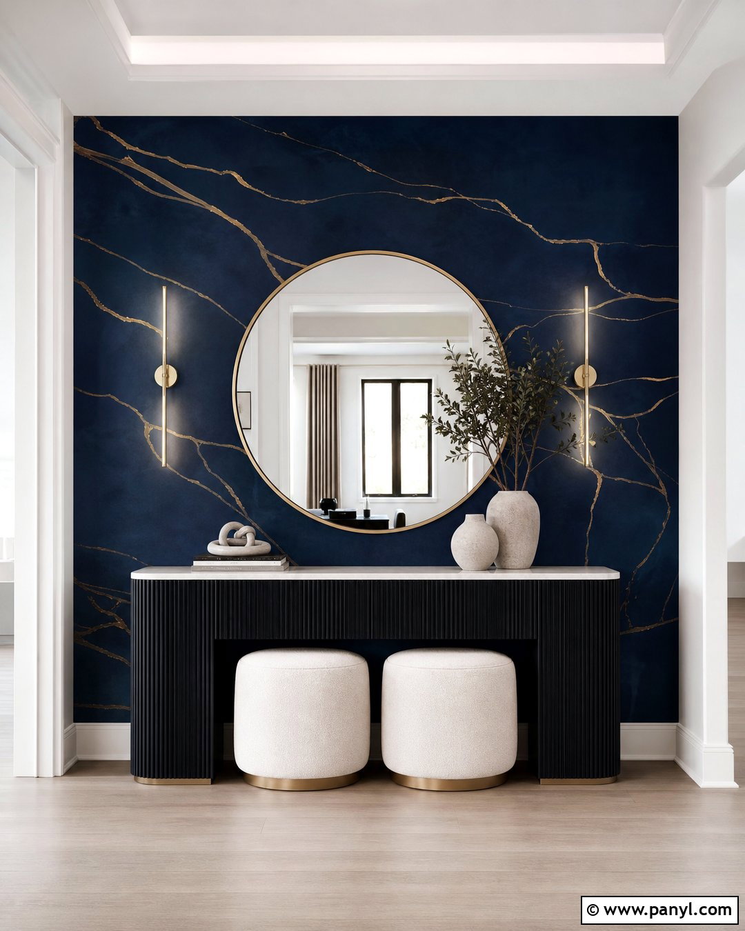 Navy Blue Wall With Gold Marble Lines - 20 Navy Blue Wall With Gold Lines