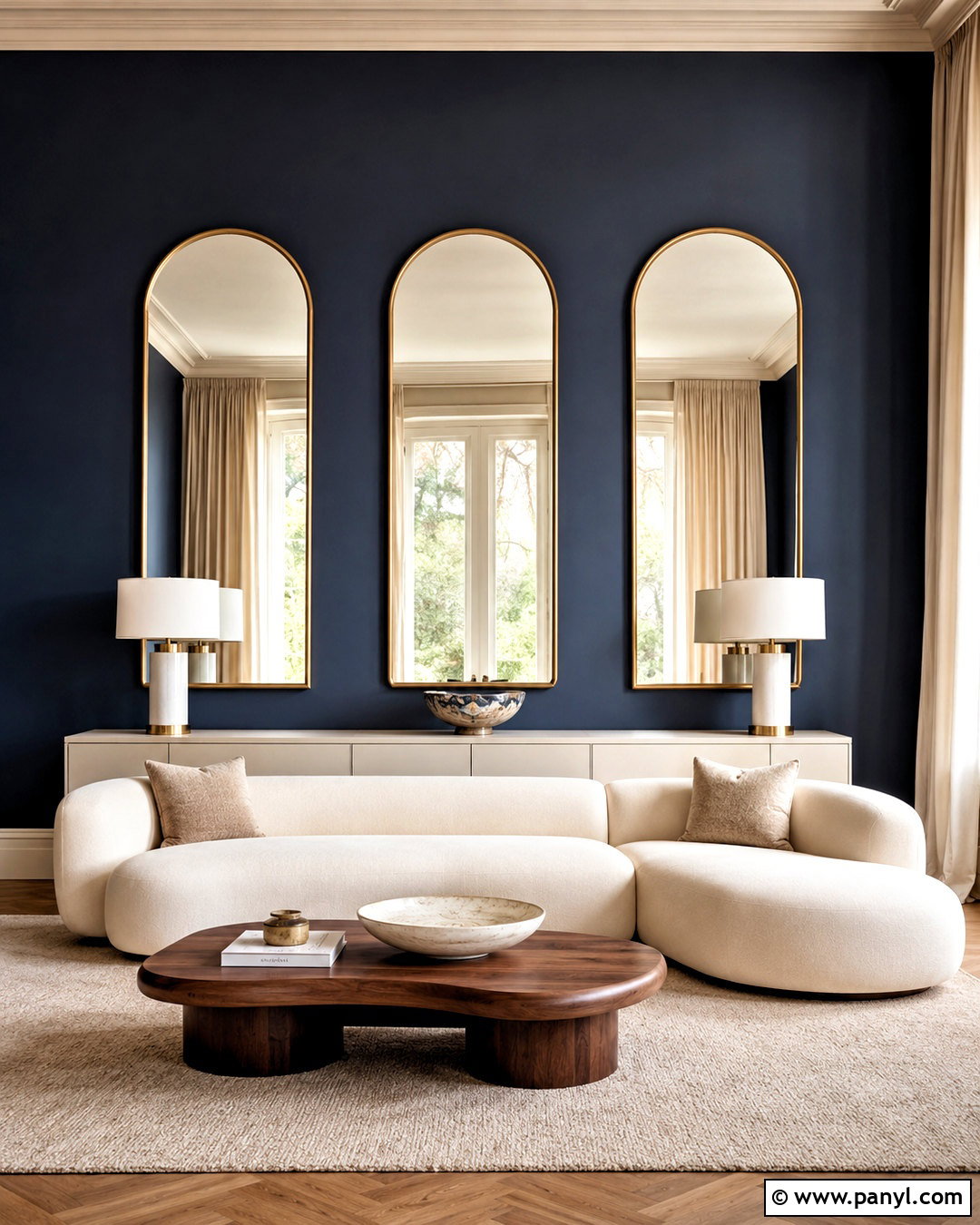 Navy Blue Wall With Mirrors - 20 navy blue wall decor ideas