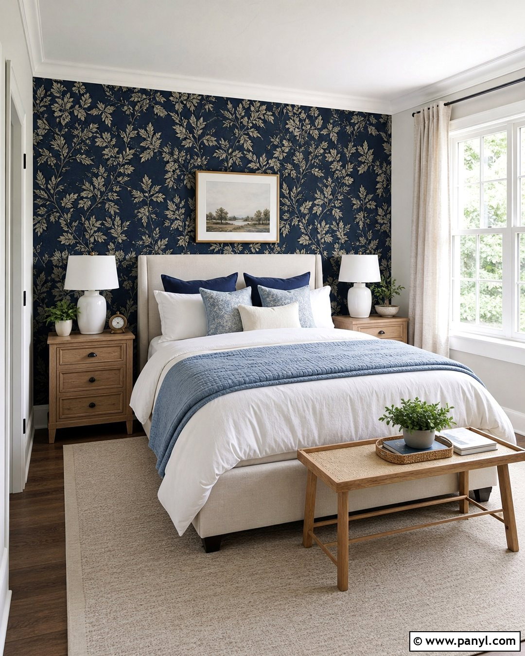 Navy Blue Wallpaper Accent Wall - 25 Accent Wall Navy Blue Ideas