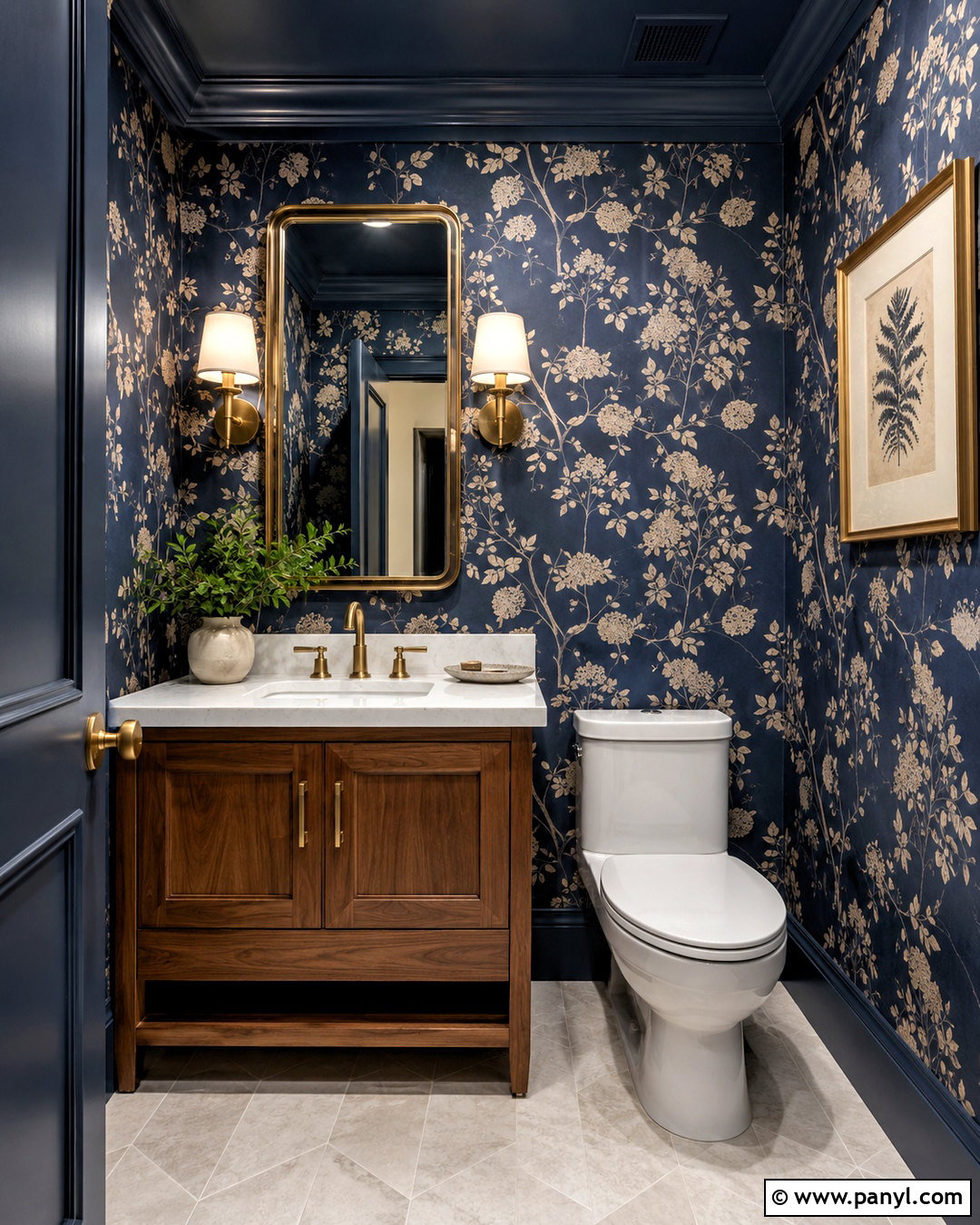 Navy Blue Wallpaper Powder Room - 20 navy blue interior ideas