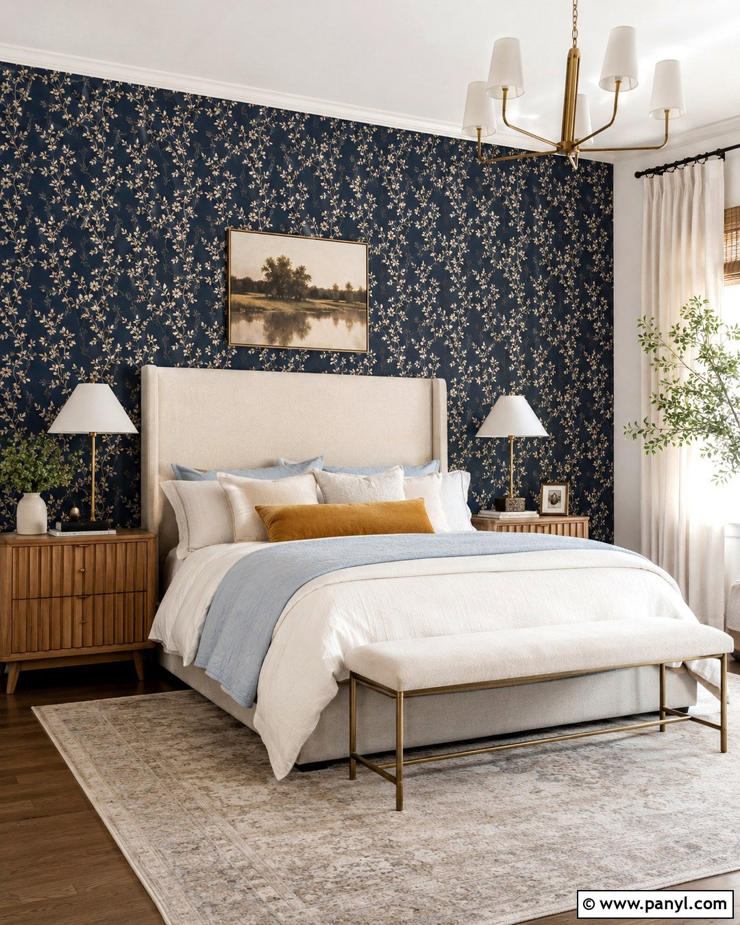 Navy Blue Wallpaper Wall - 20 Navy Blue Statement Wall Ideas