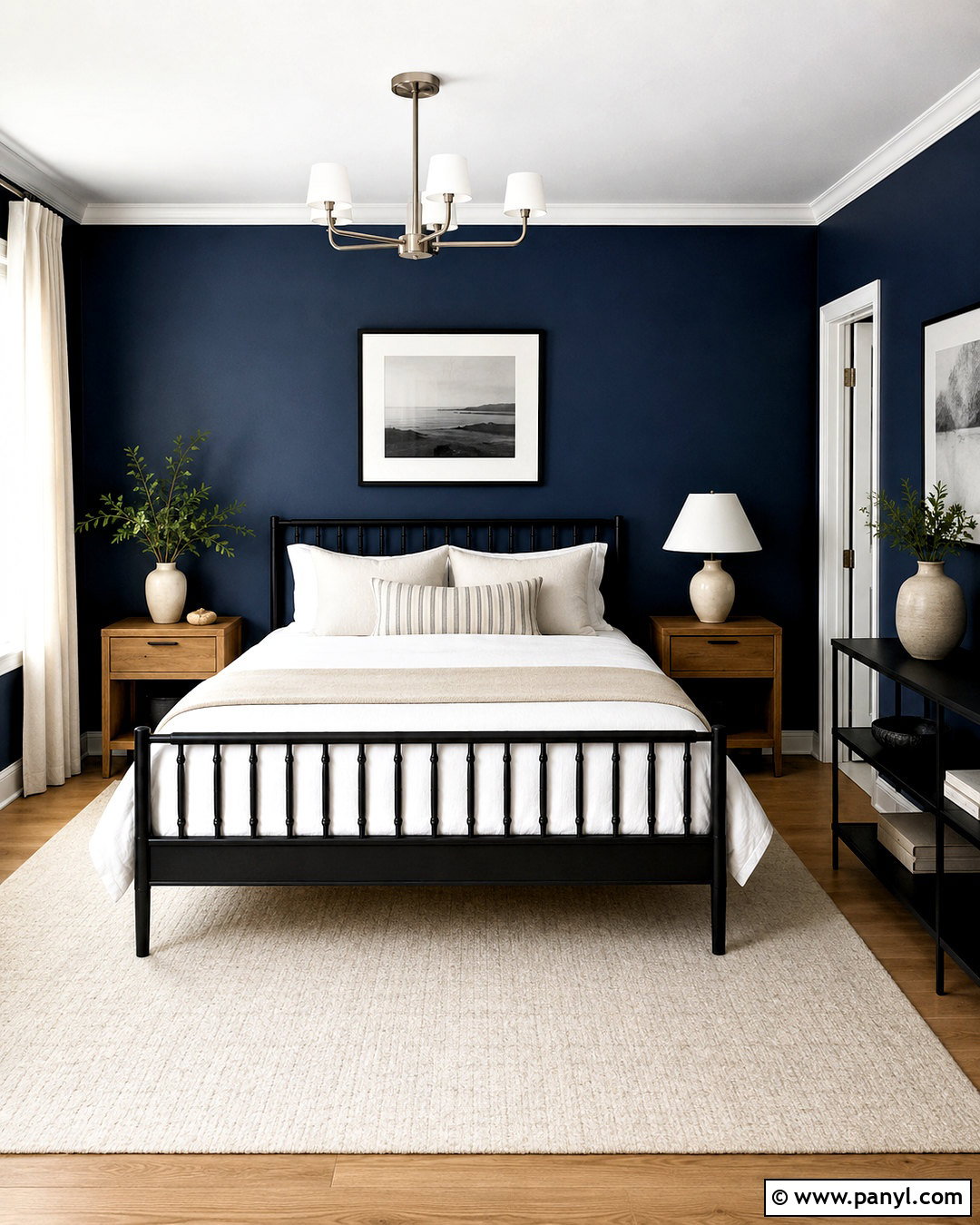 Navy Blue Walls With Black Furniture - 40 navy blue walls